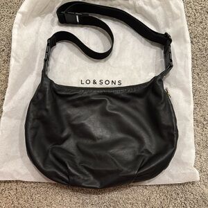 Lo & Sons Black Sheepskin Aoyama Crossbody Bag